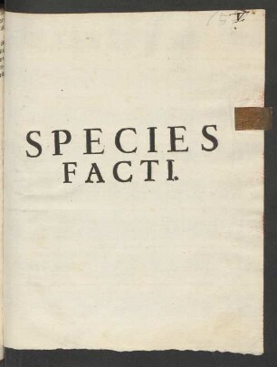 Species Facti