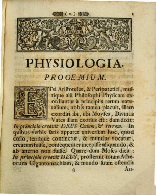 Philosophia Historico-Dogmatica, 2. Pars II Complectens Physiologiam