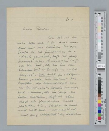 Brief an Rosemarie Hackelberg