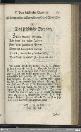 X. Das friedliche Ehepaar