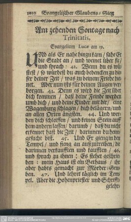 Am zehenden Sontage nach Trinitatis