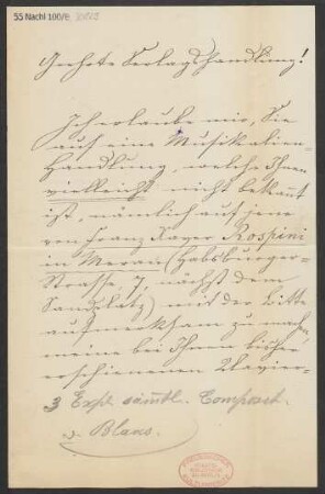 Brief an B. Schott's Söhne : 12.10.1887