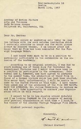 Brief an die AMPAS (1957)