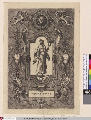 [Kartusche mit Personifikation der Prudentia]