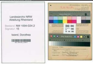Entnazifizierung Dorothea Iwand , geb. 12.01.1908 (Apothekerin)