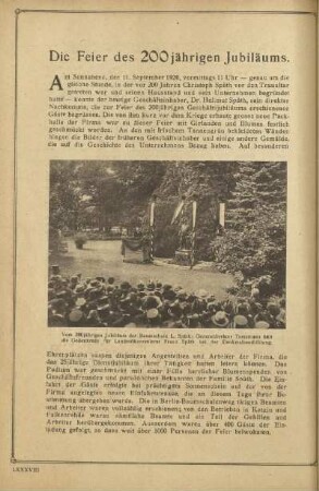 Die Feier des 200-jährigen Jubiläums