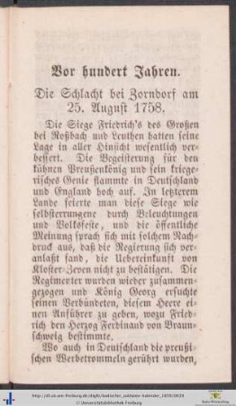 Vor hundert Jahren.