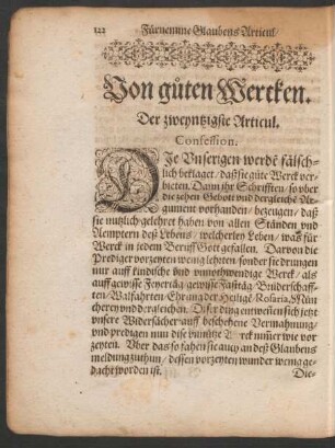 Von guten Wercken. Der zweyntzigste Articul.