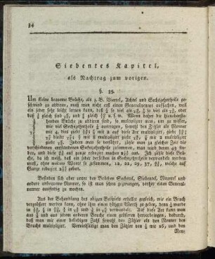 Siebentes Kapitel, als Nachtrag zum vorigen.