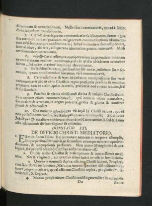 Disputatio XXI. De Officio Christi Mediatorio.