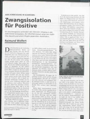 Aids-Vorbeugung in Schweden: Zwangsisolation für Positive