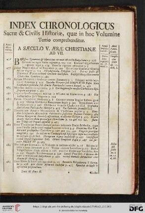 Index chronologicus