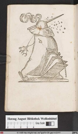 Rabelais, Les Songes Drolatiques de Pantagruel, CX [Karikatur eines Pilgers].