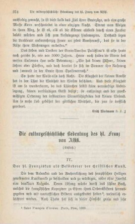 374-391 Die culturgeschichtliche Bedeutung des heiligen Franz von Assisi : Schluß
