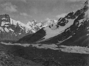 Moräne : Vermutlich eine Moräne an einem Gletscher im Tian Shan Hochgebirge
