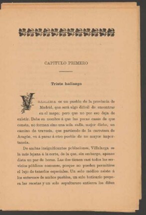 Capítulo primero : Triste hallazgo