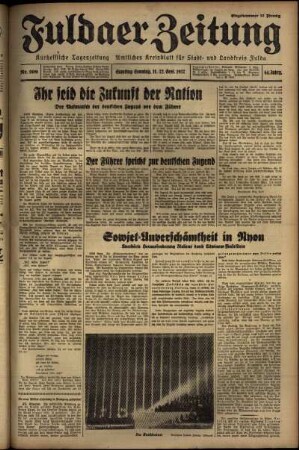 Erste Ausgabe vom Sonntag, den 12. September 1937.
