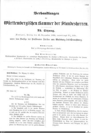 75. Sitzung, Stuttgart, 25.11.1898