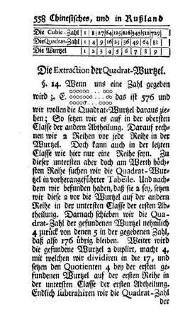 § 14. Die Extraction der Quadrat-Wurtzel