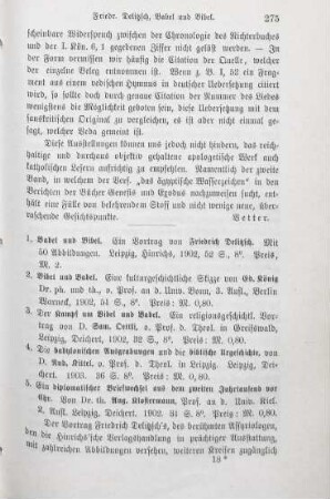 275-279 [Rezension] Delitzsch, Friedrich, Babel und Bibel
