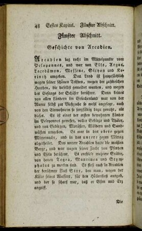 Fünfter Abschnitt. Geschichte von Arcadien.