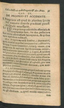 Cap. IV. De Proprio Et Accidente.