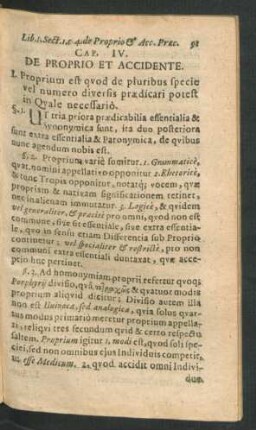 Cap. IV. De Proprio Et Accidente.