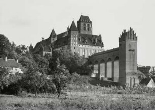 Marienwerder, Stadt : Marienwerder (Kwidzyn/Polen). Kapitelschloss und Dom. Ansicht von Westen
