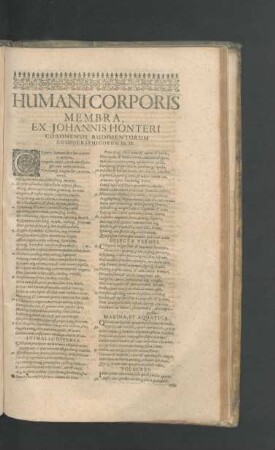 Humani Corporis Membra, Ex Johannis Honteri ...