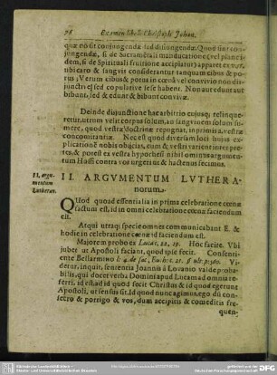 II. Argumentum Lutheranorum