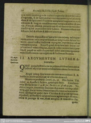 II. Argumentum Lutheranorum