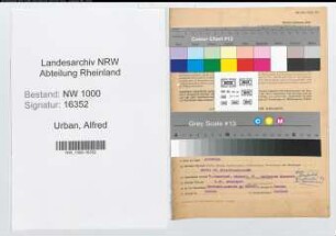 Entnazifizierung Alfred Urban, geb. 13.02.1912 (Beamter)
