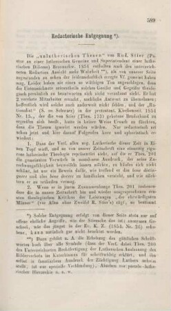 589-591 Redactorische Entgegnung