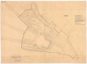 Bundesgartenschau 1955, Kassel: Gesamtplan, Flächenübersicht (ca. 40 Hektar), 1:2000