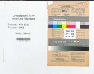 Entnazifizierung Johann Kulla , geb. 05.08.1910 (Polizeibeamter)