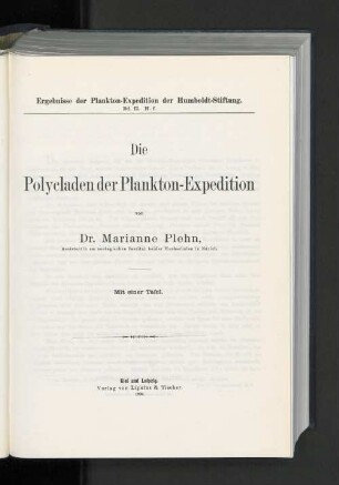 Bd 2,H,f: Die Polycladen der Plankton-Expedition