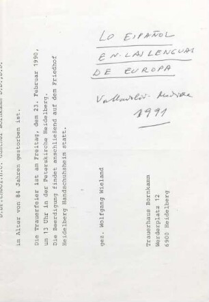 29-64, Lo Aula 1 : Lo español en las lenguas de Europa