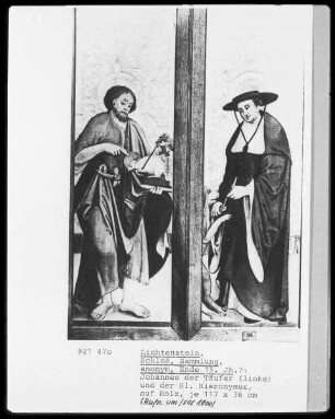 Johannes der Täufer (links) und der Heilige Hieronymus (rechts)