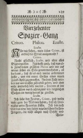 Vierzehenter Spazier Gang. - Neunzehenter Spazier Gang.