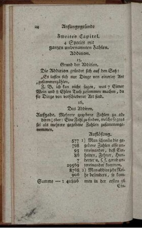 Zweites Kapitel. Species mit ganzen unbenannetn Zahlen.
