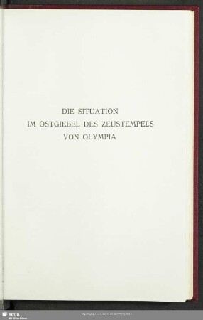 Die Situation Im Ostgiebel Des Zeustempels Von Olympia