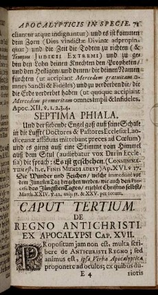 Caput Tertium. De Regno Antichristi.