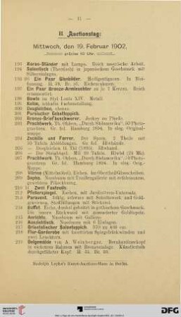 II. Auctionstag (Nr. 193-383)