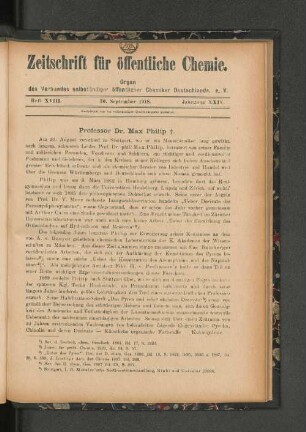 Heft XVIII. 30. September 1918.