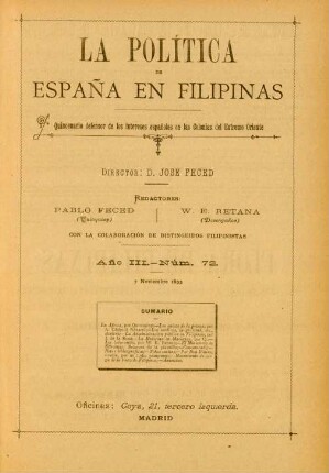 Núm. 72. 7 Noviembre 1893