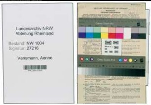 Entnazifizierung Aenne Vensmann , geb. 26.02.1906 (Postassistentin)