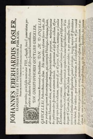 Johannes Eberhardus Rösler, ...