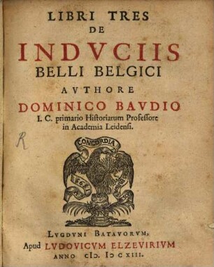 Libri III. de induciis belli Belgici