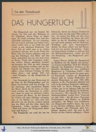 Das Hungertuch.