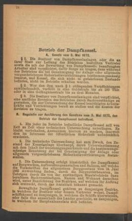 Betrieb der Dampfkessel